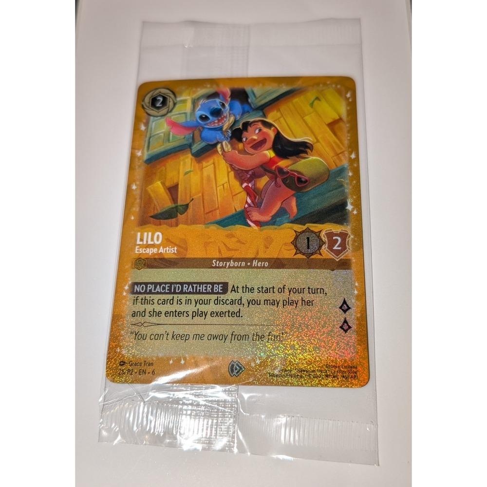 2025 Disney LORCANA Promo Cards - LILO (Escape Artist) Gold‎ Foil -Sealed